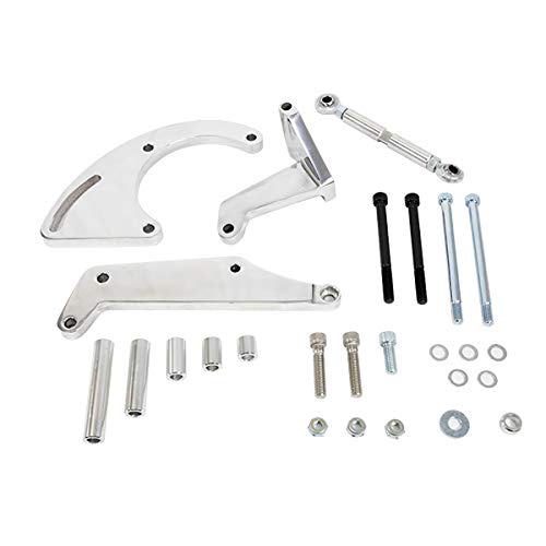 TSP Polished Chevy Small Block Long Pump Sanden 508 A/C Bracket JM9106P