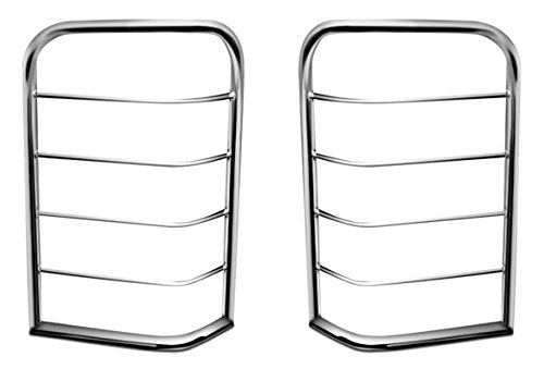 Black Horse Tail Light Guards Stainless Steel Compatible with 2007-2013 Chevrolet Silverado 1500|2007-2013 Chevrolet Silverado 2500 HD|2007-2013 Chevrolet Silverado 3500 HD-7GMSLSS