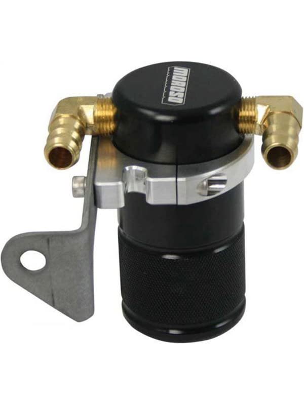 Moroso 85641 Black Small Body Air Oil Separator Catch Can, Fits 05-12 Chrylser Mopar Challenger w/Aftermarket Intake