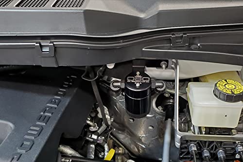 J&L Oil Separator Co. 3.0 Compatible with the 2021-2023 F Series Truck with the 3.5L PowerBoost; 2022-2023 Expedition 3.5L EcoBoost Passenger Side (Black)