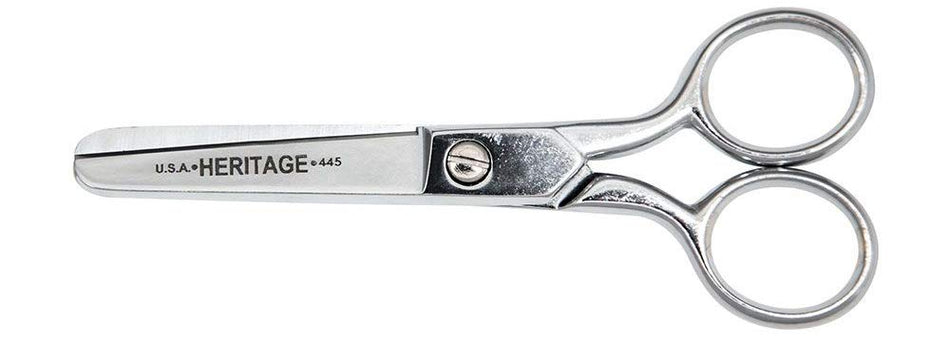 Klein Tools H445 Scissors, Made in USA, Safety Scissors for Thread, Yarn, Weaving and Knitting Mills for Right-Hand or Left-Hand Use, 5-Inch