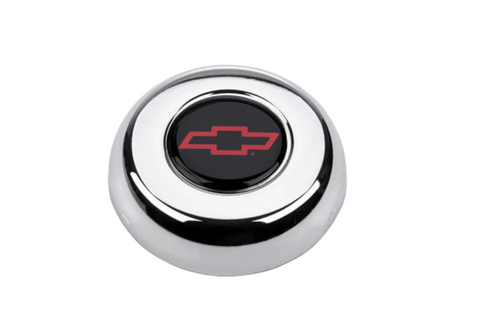 Grant 5640 Chrome Horn Button (Chevy Bow Tie, Black/Red)