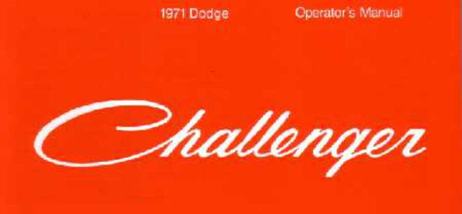 bishko automotive literature 1971 Dodge Challenger Owners Manual User Guide Reference Operator Book Fuses