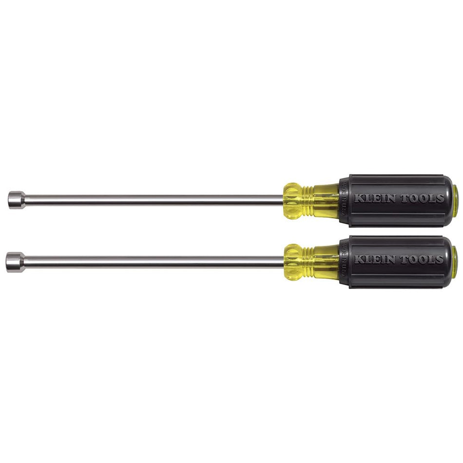 Klein Tools 646M Tool Set, Made in USA, Magnetic Nut Drivers Sizes 1/4 and 5/16-Inch, 6-Inch Shafts, 2-Piece