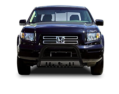 Black Horse Bull Bar Skid Plate Black Compatible with 2002-2006 Acura MDX|2003-2008 Honda Pilot|2006-2014 Honda Ridgeline-CBBS-HOC5005SP