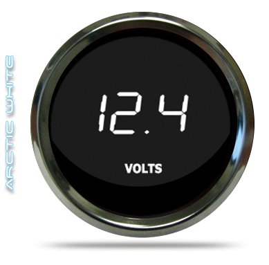Digital Voltmeter Gauge White / Chrome Bezel Intellitronix MS9015-W Made in USA