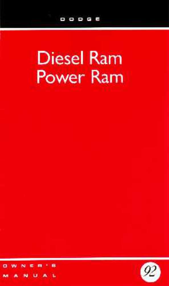bishko automotive literature 1992 Dodge Ram Diesel Truck Owners Manual User Guide Reference Operator Book
