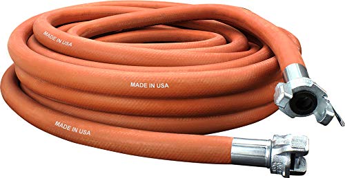 Milton Industries 1638 Industrial Jackhammer Rubber Air Hose 50u2019 Length x 3/4 Crimped Universal (Chicago) Coupling Connection Fitting, Red - Made in USA