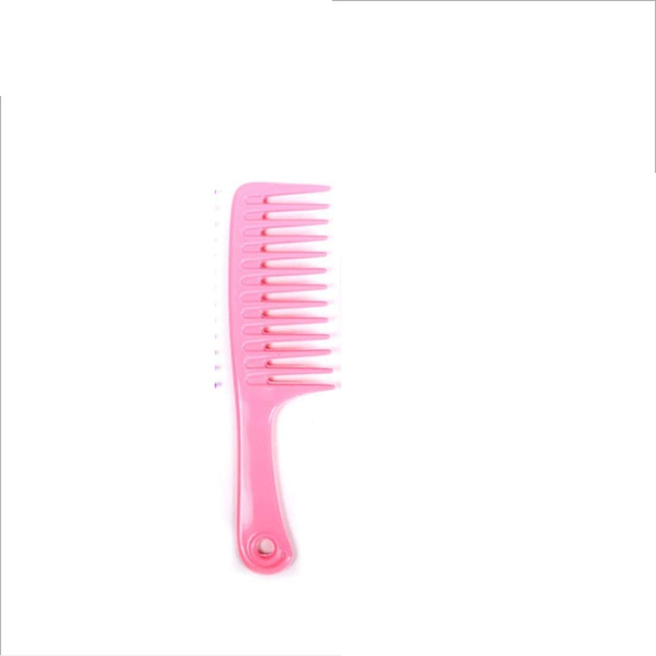 Yanhui Hairbrush 24.5cm Anti-static Detangling Comb For Plastic - Large Toothed Rubber Comb And Colors Vary (Color : Pink)
