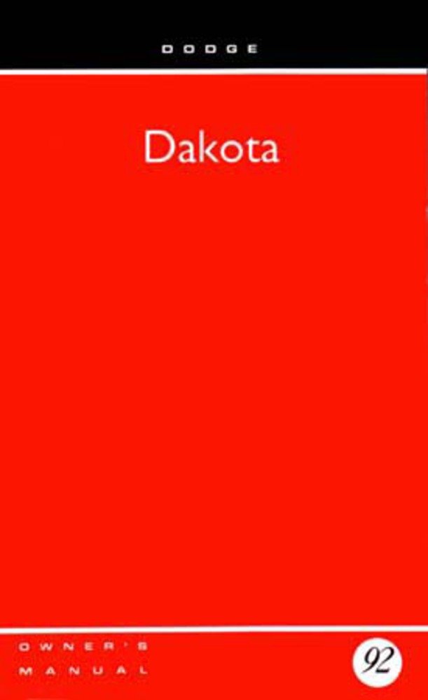 bishko automotive literature 1992 Dodge Dakota Owners Manual User Guide Reference Operator Book Fuses Fluids