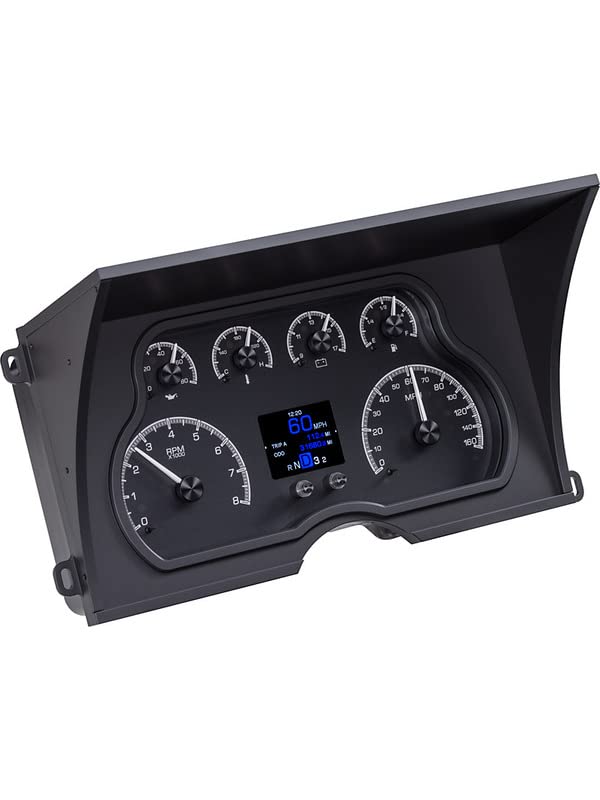Dakota Digital HDX-88C-PU-K Compatible with 1988-94 Chevy/GMC Pickup Truck Customizable Analog Gauge System Black Alloy