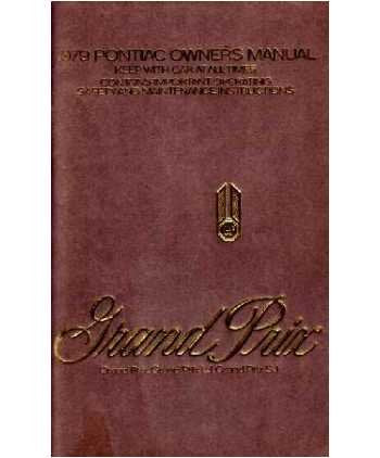 bishko automotive literature 1979 Pontiac Bonneville Catalina Owners Manual User Guide Operator Book Fuses