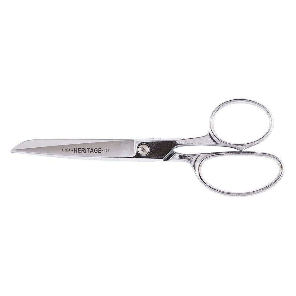 Klein Tools 107-P Scissors, Straight Trimmer for Cutting Fine or Heavy Material, 7-Inch, Made in USA