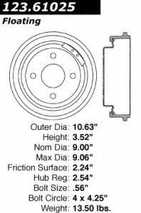 Centric Parts 123.61025 Brake Drum