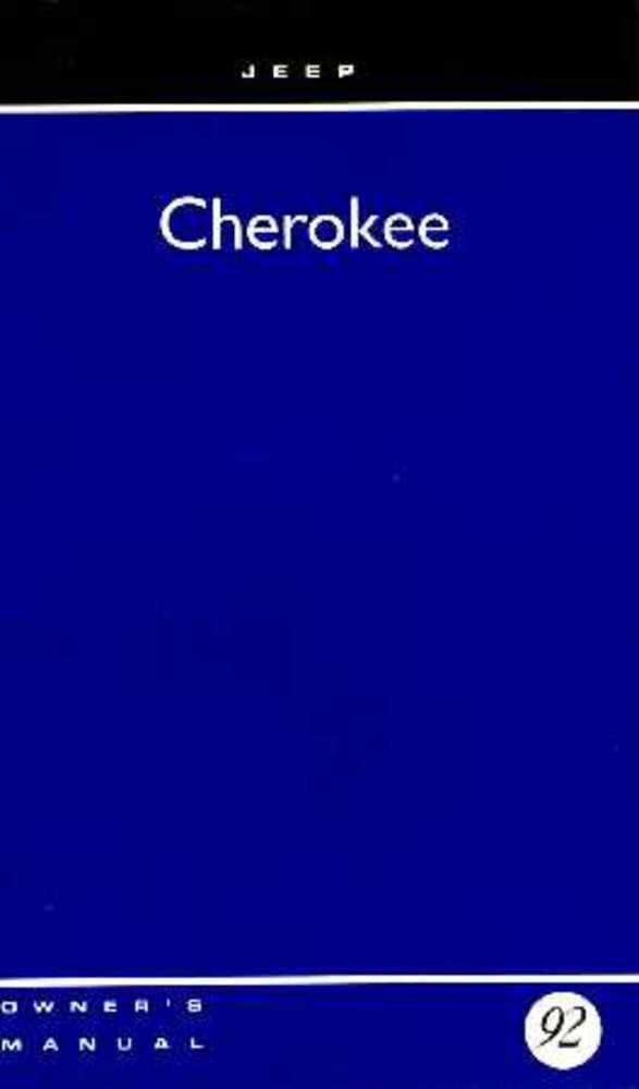 bishko automotive literature 1992 Jeep Cherokee Owners Manual User Guide Reference Operator Book Fuses