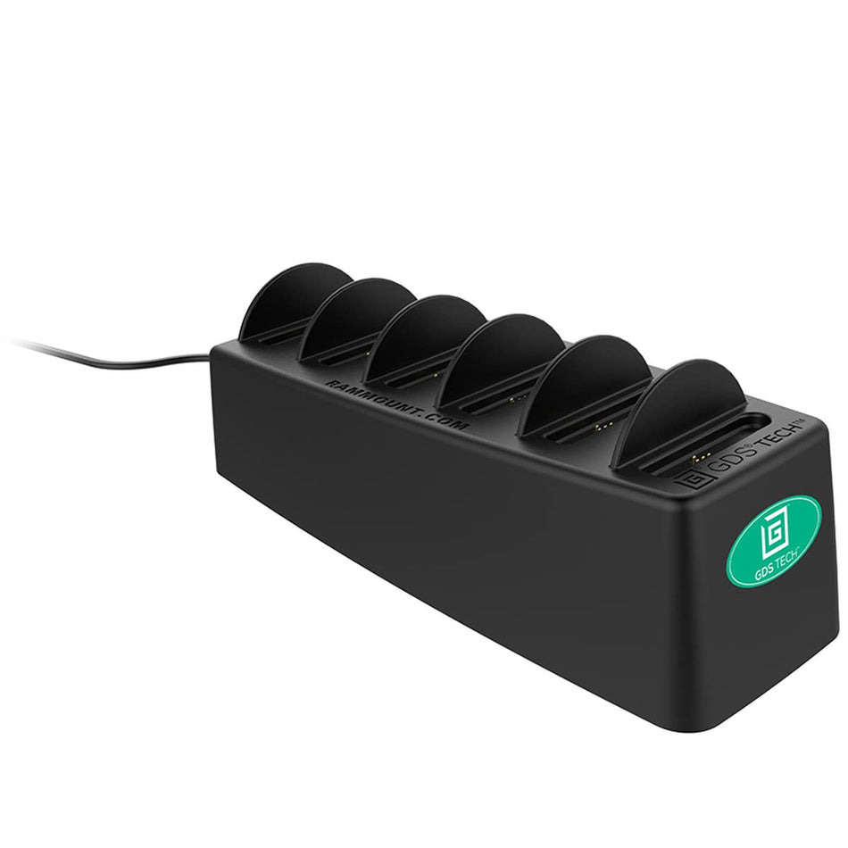 RAM Mounts GDS 6-Port Desktop Charger for IntelliSkin Next Gen, W125980521 (for IntelliSkin Next Gen RAM-GDS-DOCK-6G1P-NGU, Freestanding, Composite, Black, Contact, Table, 100 -)