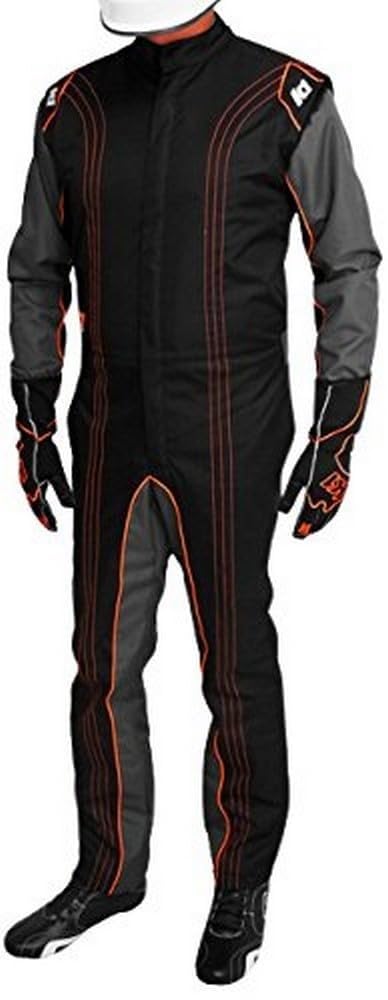 K1 Race Gear CIK/FIA Level 2 Approved Kart Racing Suit (Orange, 4X-Small)