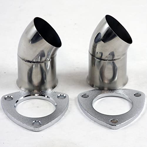Granatelli Motor Sports 307530-2 3.0 in. Turn Down with 3-Bolt Flange & Gaskets - Set of Two