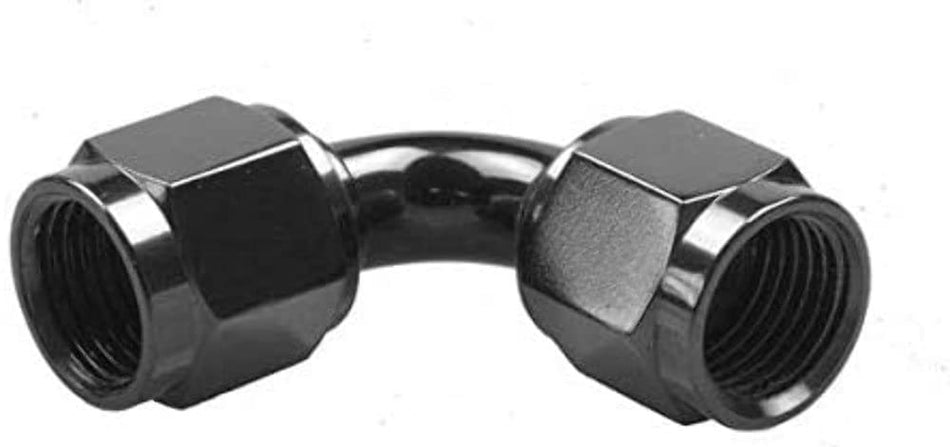 RED HORSE PERFORMANCE 8190-06-2-06 Female To Female An/jic Flare Swivel Coupling-90 Deg-Blk