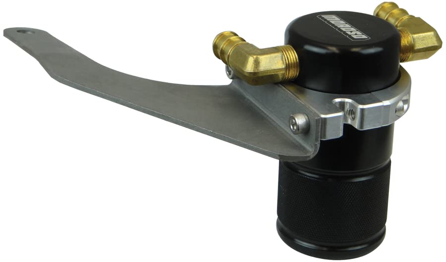 Moroso 85685 Black Small Body Air Oil Separator Catch Can, Fits 15-18 Mustang EcoBoost