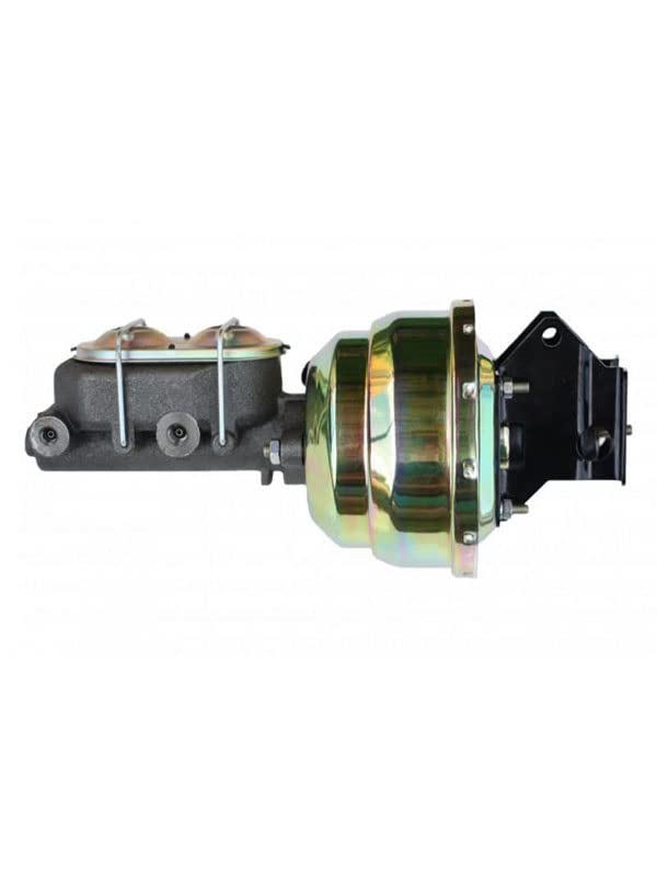 LEED BRAKES 8 Inch Dual Power Booster, 1-1/8 Inch Bore Master (Zinc)