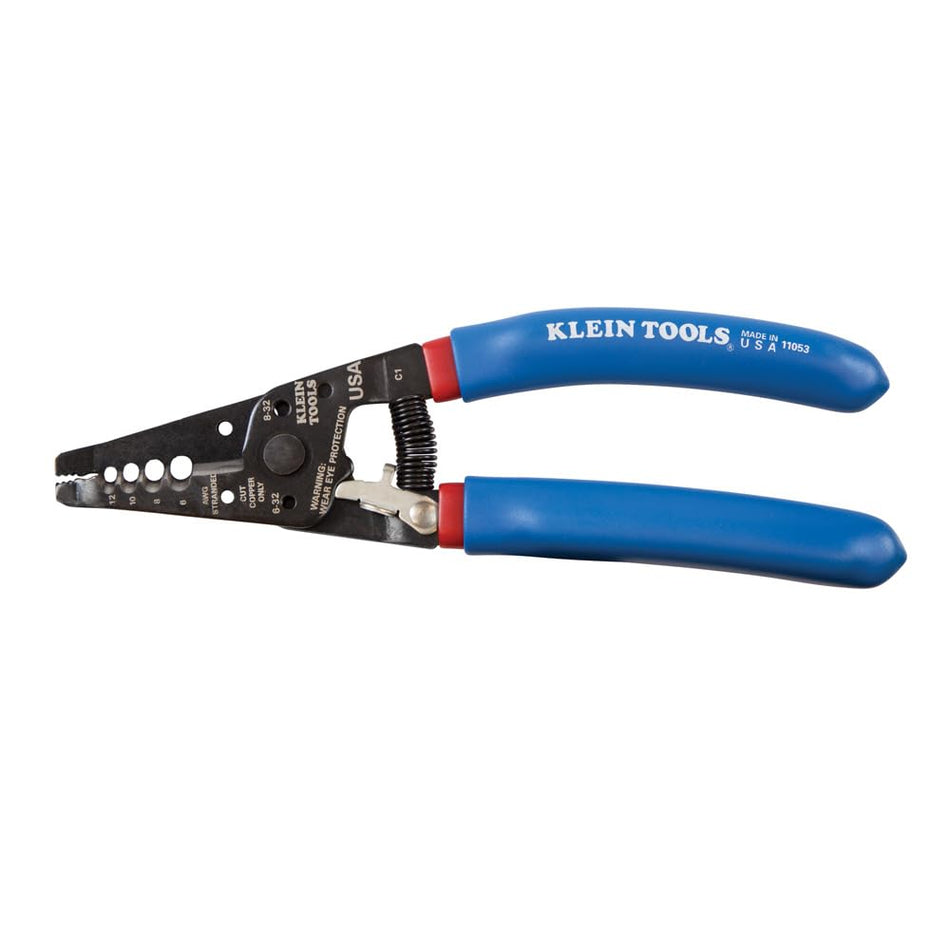 Klein Tools 11053 Klein-Kurve Wire Stripper and Cutter for 6-12 AWG Stranded Wire, Made in USA, 7-1/8-Inch