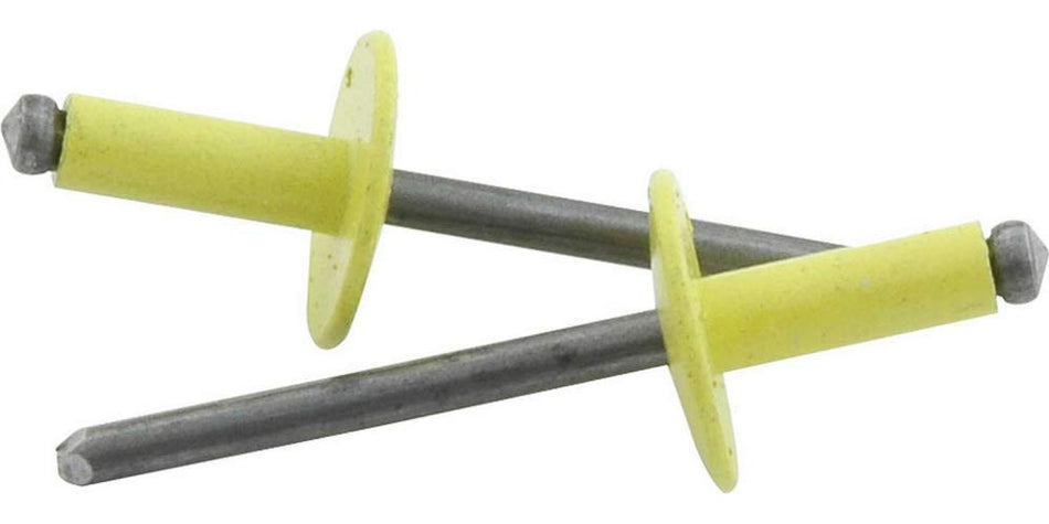 Allstar ALL18180 Large Head Rivet, Aluminum, Yellow, Pack of 250