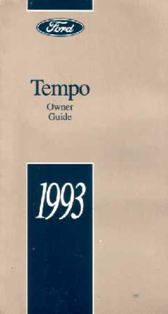bishko automotive literature 1993 Ford Tempo Owners Manual User Guide Reference Operator Book Fuses Fluids