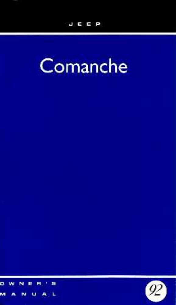 bishko automotive literature 1992 Jeep Comanche Owners Manual User Guide Reference Operator Book Fuses Fluids