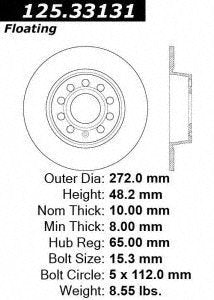 Centric Parts Disc Brake Rotor 125.33131