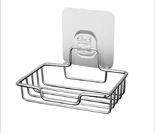 Aulang Vacuum Suction Soap Dish Holder, Bar Soap Sponge Holder for Shower, Bathroom, Tub and Kitchen Sink - rust proof stainless steel