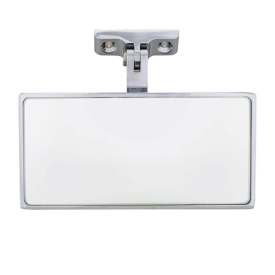 United Pacific Rectangular Chrome Plated Aluminum Interior Rear View Mirror With Screw-On Mount, 70803