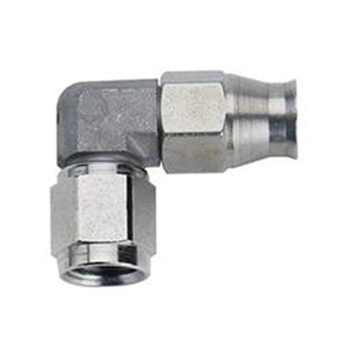 Fragola Steel 90 Degree Forged Single Swivel PTFE Hose End, -3 AN