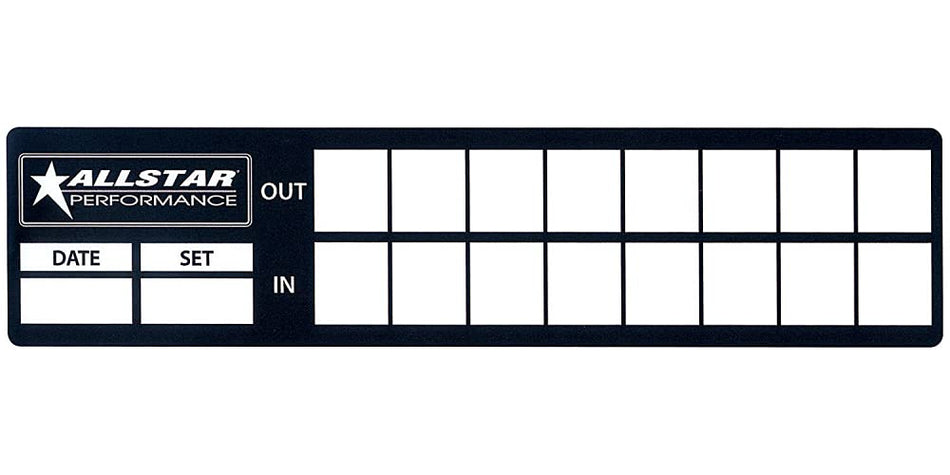 Allstar Performance ALL047-40 Tire Log Information Sticker - Set of 40