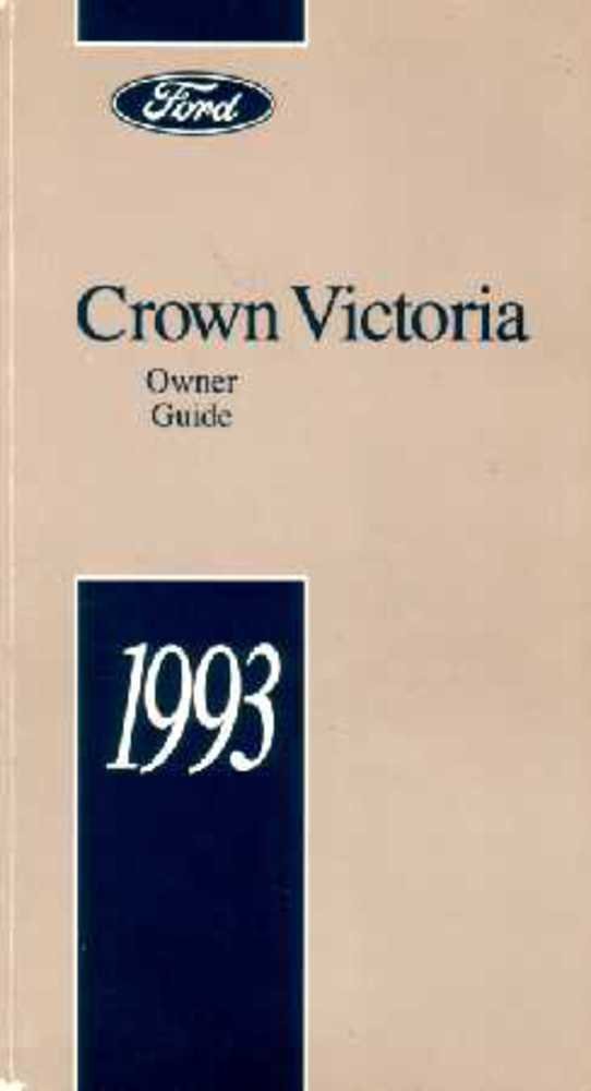 bishko automotive literature 1993 Ford Crown Victoria Owners Manual User Guide Reference Operator Book Fuses