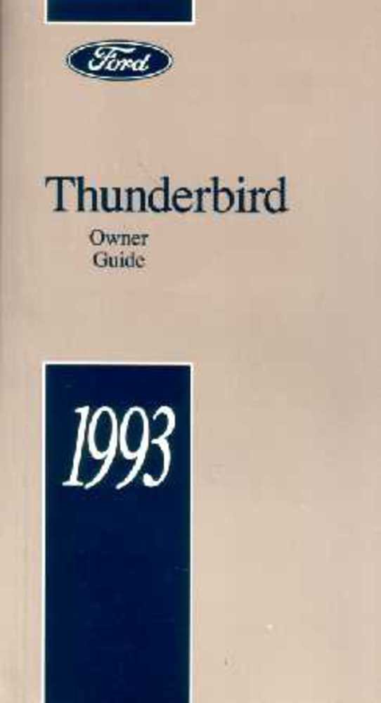 bishko automotive literature 1993 Ford Thunderbird Owners Manual User Guide Reference Operator Book Fuses
