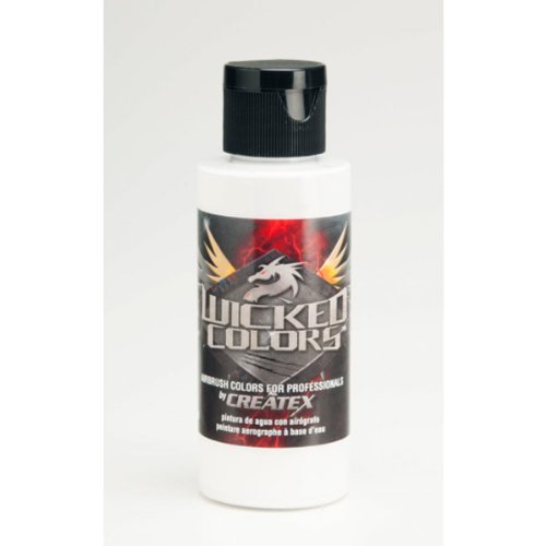 White - Wicked Colors Airbrush Paint, Semi-Gloss Finish, 1 Pint