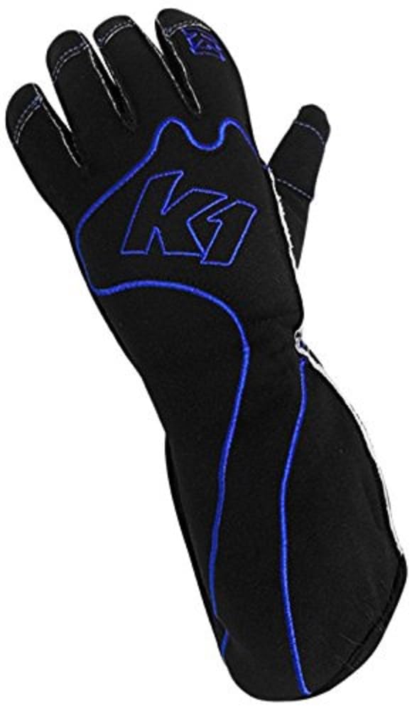 K1 Race Gear RS1 Reverse Stitch Kart Racing Gloves (Blue/Black, Small) - 13-RS1-B-S