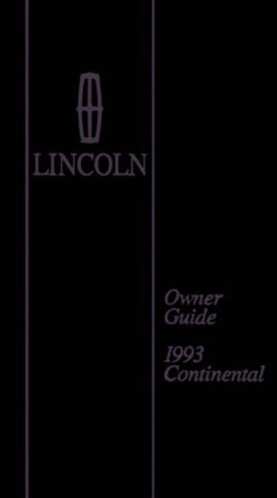 bishko automotive literature 1993 Lincoln Continental Owners Manual User Guide Reference Operator Book Fuses