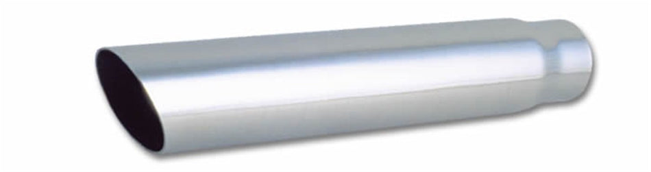 Vibrant Performance Vibrant Power 1551 Exhaust Tip, Weld-On, 2.50 in. Inlet I.D, 3.00 in. Outlet O.D, Single Wall, Angle Cut, 18.00 in. Long, 304 Stainless Steel, Mirror Polished, Each