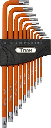 Titan 12734 Extra-Long Arm Tamper Resistant 5-Lobe Key Set - 10 Piece