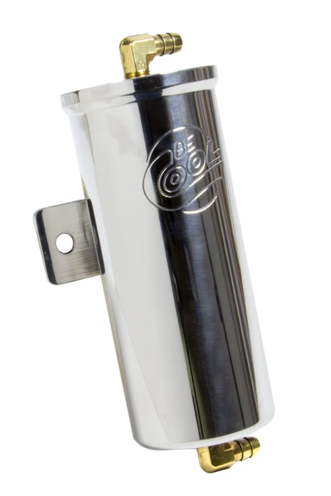 Be Cool 71003 Polished Finish Diamond-Cut Vented Recovery Tank, 1 Pack
