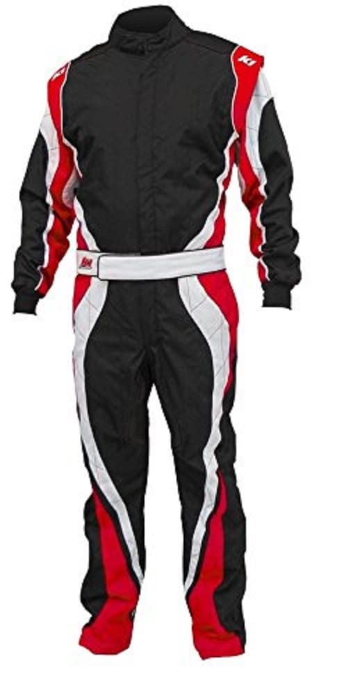 K1 Race Gear Speed 1 CIK/FIA Level 2 Approved Kart Racing Suit (Red/White/Black, XX-Small)