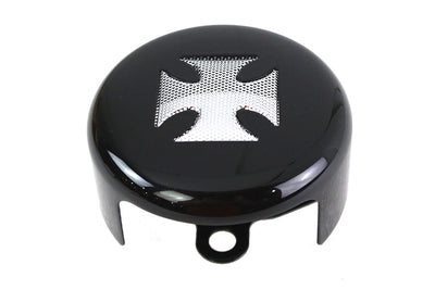 Round Horn Cover Black with Chrome Maltese