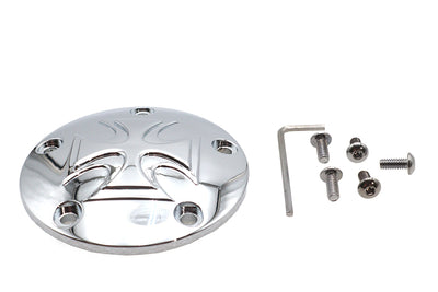 Red Baron Cross Ignition System Cover 5-Hole Chrome