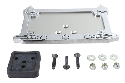 License Plate Frame Spade Style Chrome Billet