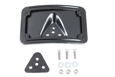 License Plate Bracket Curved Laydown Style Black