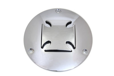 Iron Cross Raised Primary Derby Cover Chrome Billet