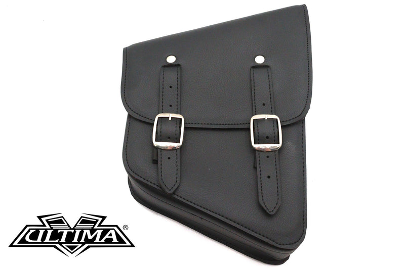 Black Cowhide Two Buckle Saddlebag Right Side
