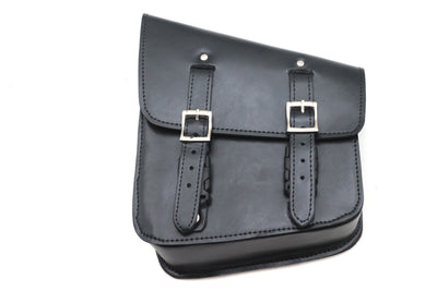 Brown Leather Two Buckle Saddlebag Left Side - 7455